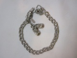 Monet Silver Charm Bracelet w/ Baby Shoe Charms
