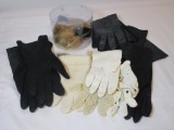 Fur Ear Muffs, White Lace, Black Leather & Other Gloves