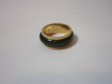 Ladies Jade & 14k Yellow Wedding Band - See Appraisal for Details