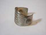 Large Sterling Cuff w/ Starburst on Each Side