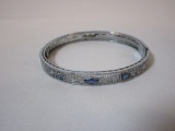 White Gold & Sapphire Bangle Bracelet