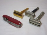 Lot - Men's Razors & Swiss Knives