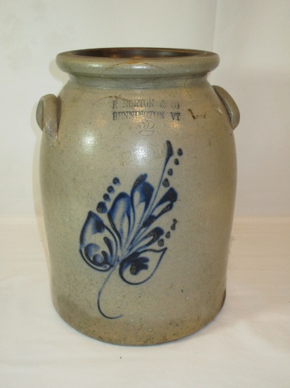 2 Gallon Pottery Crock by E. Norton & Co. Bennington VT