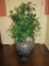 Beautiful Fish Bowl Planter on Teak Stand with Silk Plant