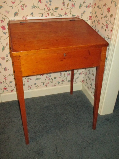 Primitive Pine Slant Front School Desk