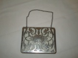 Adorable German Silver-cut Design Clutch - Pat. Nov 1911, Leather Coin Purse & Other Compartment Ins