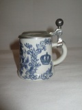 Small Semi-Porcelain Stein with Pewter Lid