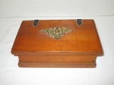 Pine Jewelry Chest with Brass Eagle Motif