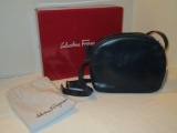 Navy Blue Leather Salvatore Ferrogamo Shoulder Bag - Doesn’t appear to have been used.