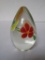 Limited Edition Art Glass Paperweight w/ Wild Flower Design #918/1000 Marked GES 97'