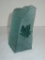 Frosted Glass Paperweight w/ Leaf Design - Signed on Base