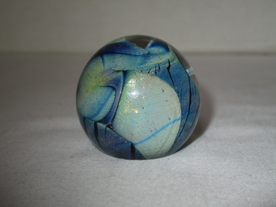 Eickholt Signed Art Glass Paperweight Dated 1981