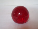 Ruby Red Art Glass Paperweight Made in England w/ Original Label