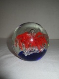 Aaronson Studio Glass Art Glass Paperweight - Hand Blown in England w/ Original Label