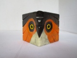 Alabaster Owl Paperweight Carved w/ Applied Eyes - Original dilana Label