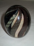 Artist Signed Handmade Swirl Pattern Paperweight