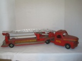 1950's Structo Metal Hydraulic Hook & Ladder Fire Truck- 29