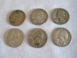 Lot Silver Quarters 1961D, 1960D, 1947D, 1939, 1964, 1964D