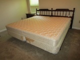 King Size Mahogany Headboard& Metal Frame- Mattress & Box springs free w/ Bed Purchase