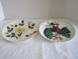 Lot Blue Ridge Pottery Plates - 1 unmarked - both have slight chips