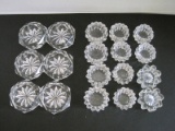 Lot Lead Crystal Pressed Glass Individual Salts - few chips on some