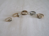 5 Vintage Rings - Gold & Other w/ Some w/ Stones