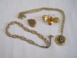 Lot Misc Jewelry - Lockets, Butterfly Pin & Other