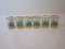 6 Shot Glasses with Hand Painted Heather in Green & Gold