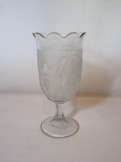 Pressed Glass Celery Footed Dish  7 1/2"