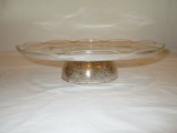 Gold Painted Pedestal Cake Plate   11 1/2