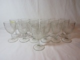 13 Early Pressed Glass Goblets