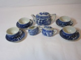 13 pc. Blue Willow Childs Tea Set