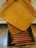 Lot - 15 Wood BBQ Trays