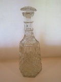 Pressed Glass Decanter with Stopper   12 1/2