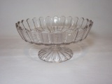 Pressed Glass Pedestal Bowl   4