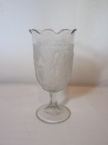 Pressed Glass Celery Footed Dish  7 1/2