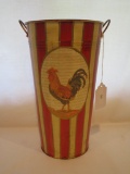 Rooster Trash Can Tin  14