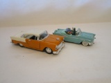 Lot - Bel Air Model Cars   Blue '57 Chevy, Orange & White '55 Chevy