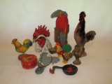 Lot - Misc. Roosters - 1 Early Tin