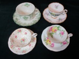 4 Porcelain Cups & Saucers