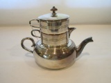 Quadruple Plate Tea Pot, Cream & Sugar  - Stacking Set   6 1/2