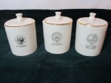 3 Porcelain Jelly Jars with Lids From Scotland