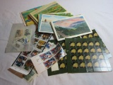 US MINT STAMPS AND 1950S POSTCARDS