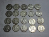 ROLL OF CIRCULATED FRANKLIN HALF DOLLARS