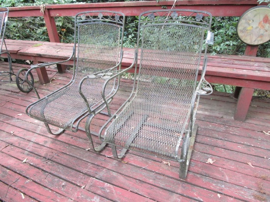 Pair Wrought Iron Patio Chairs