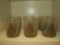 Lot - 6 Frosted Glass Highballs w/Gilt Christmas Tree Design