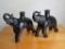 Pr. Black Ceramic Elephant Candle Holders   Approx. 9