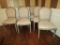 6 Sheridan Design Upholstered Dining Chairs w/Rustic Finish.  Few minor nicks