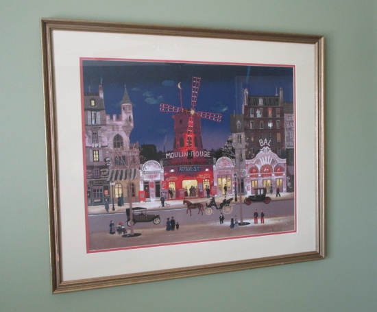 Michel Delacroix Moulin Rouge Print.  Framed Overall Approx. 27" x 31".  Few