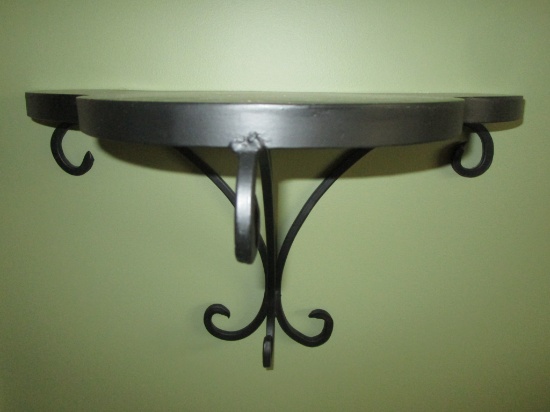 Decorative Black Metal Wall Shelf   Approx. 11: T x 17 1/2" W x 10" D